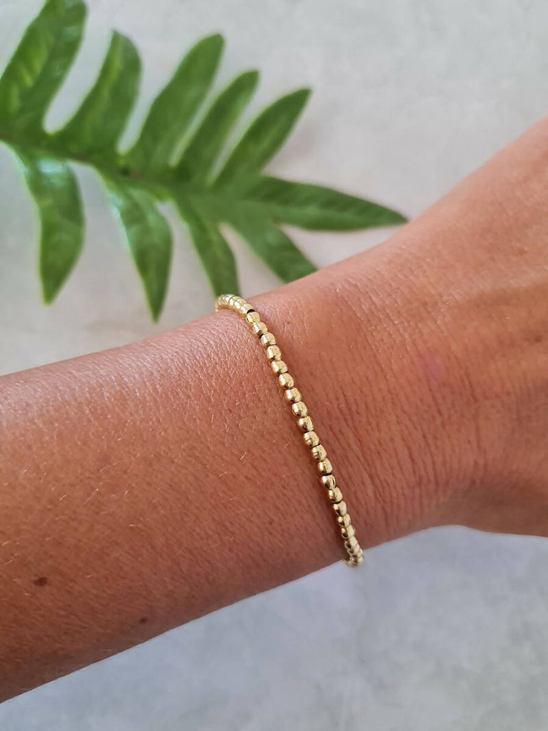 LD1049 - Pulsera Bolitas Oro