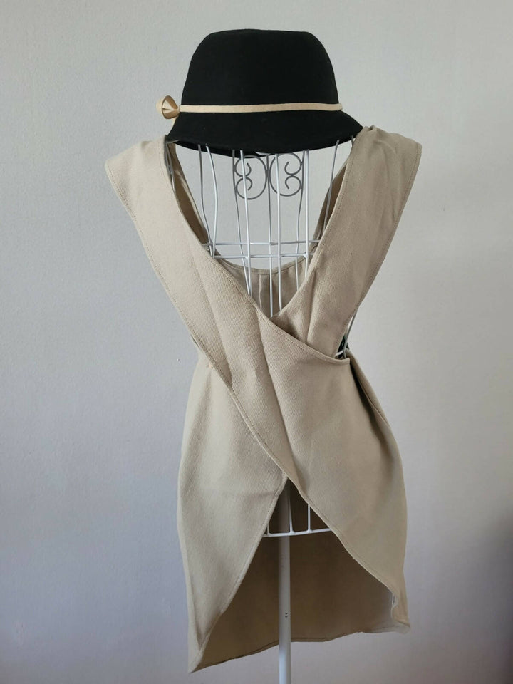 Delantal de lino estilo japones