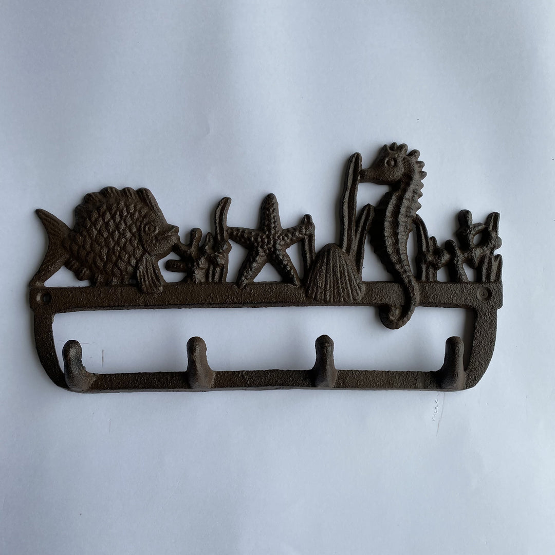 Perchero de Hierro con Diseño Marino 4 Ganchos