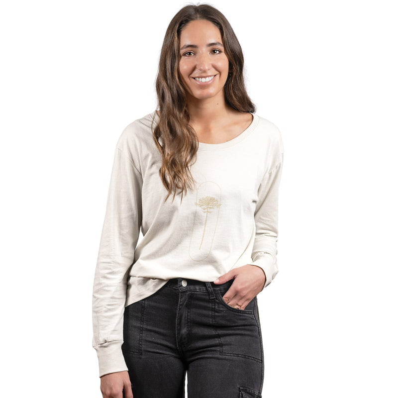 Polera Manga Larga Mujer Beige Araucaria