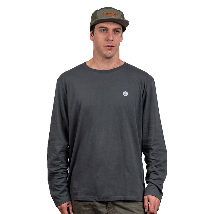 Polera Manga Larga Hombre Gris Grafito Puma