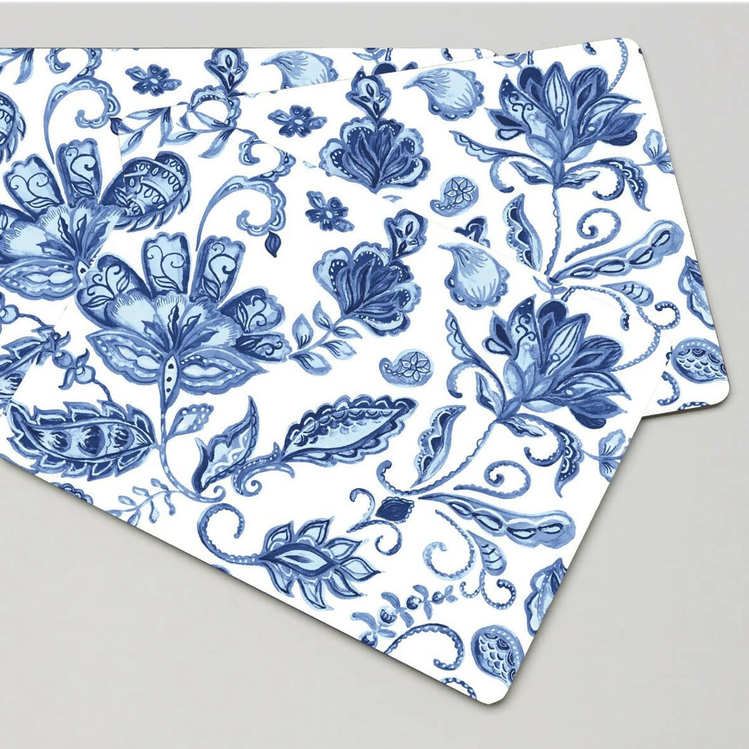 Individual Malek Diseño Floral Azul (entrega 5 días hábiles)