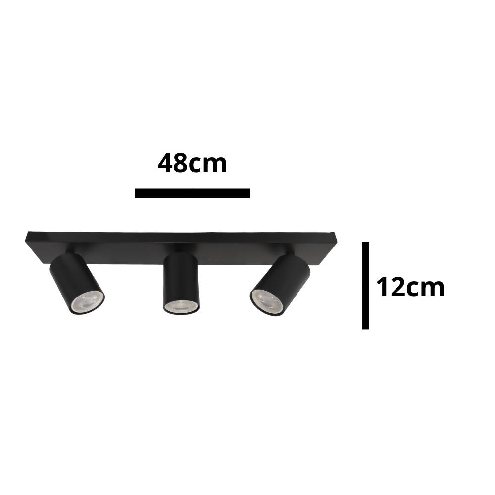 BARRA RUNNER 3 LUCES NEGRO