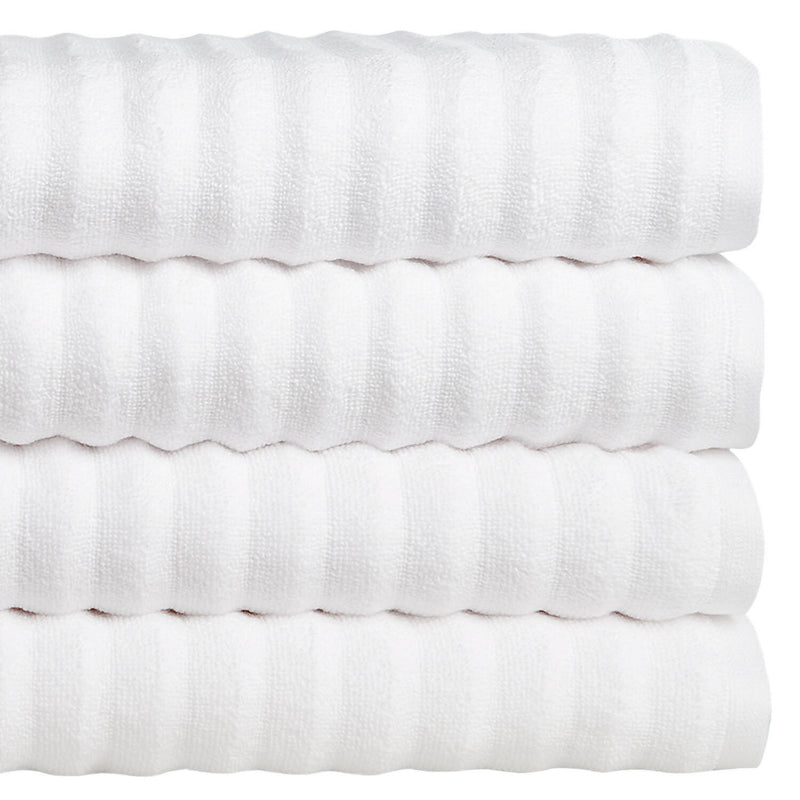 Set 2 toallas mano y 2 toallas baño, diseño Ola, 100% algodón, 600 gramos