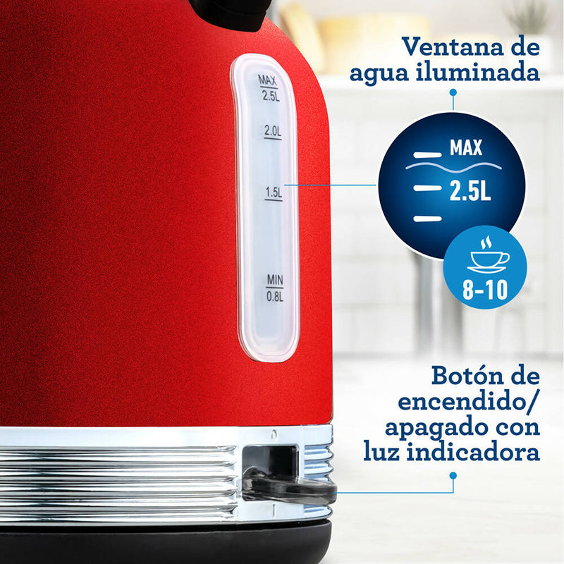 Hervidor eléctrico con capacidad de 2.5 L BVSTKT900R Oster®