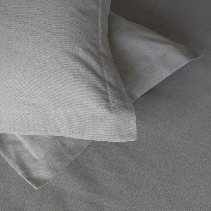 Funda de plumón tela gris perla melange, 90% algodón - 10% poliéster