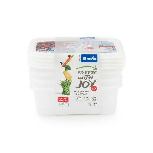 Set de 4 Contenedores Rotho 500 ml para Congelador