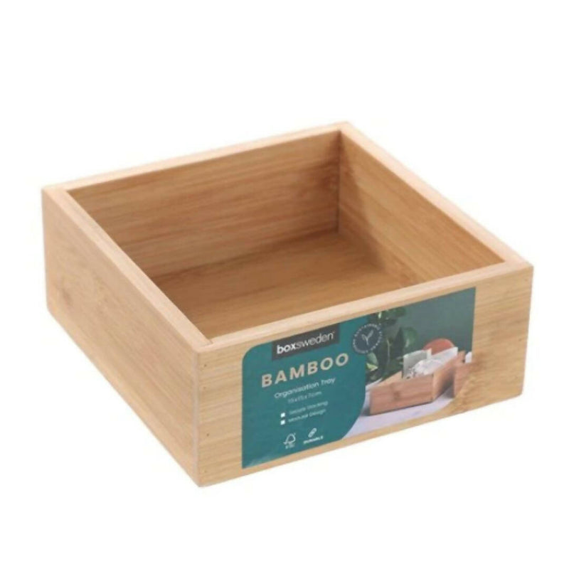 Caja Organización De Bambú 15 x 15 Box Sweden