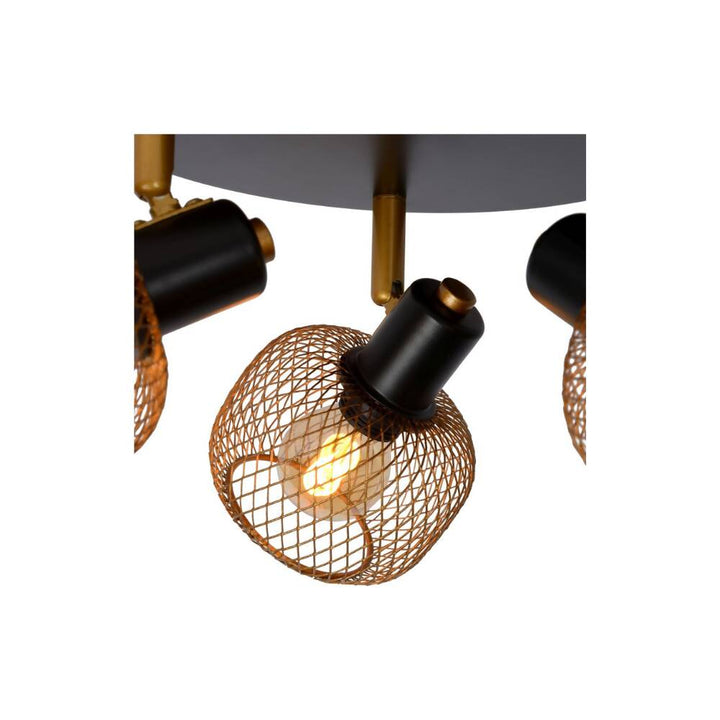 LAMPARA DE TECHO DIRECCIONAL MAREN DORADO 3xE14