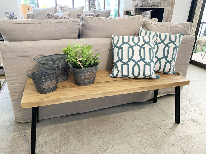 BANQUETA FIERRO MADERA NATURAL