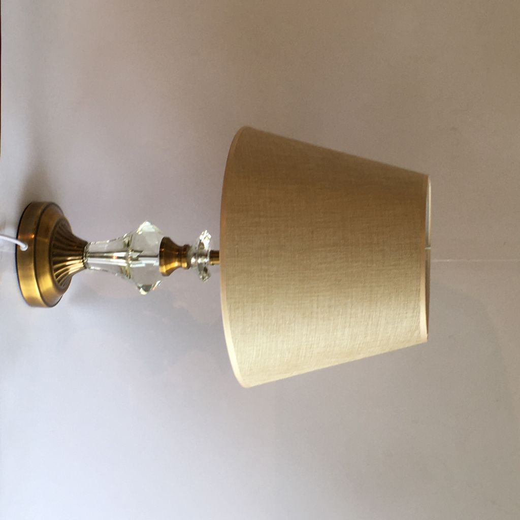 LÁMPARA DE CRISTAL COLOR BRONCE DOBLE ILUMINACIÓN ALTO 55 CMS