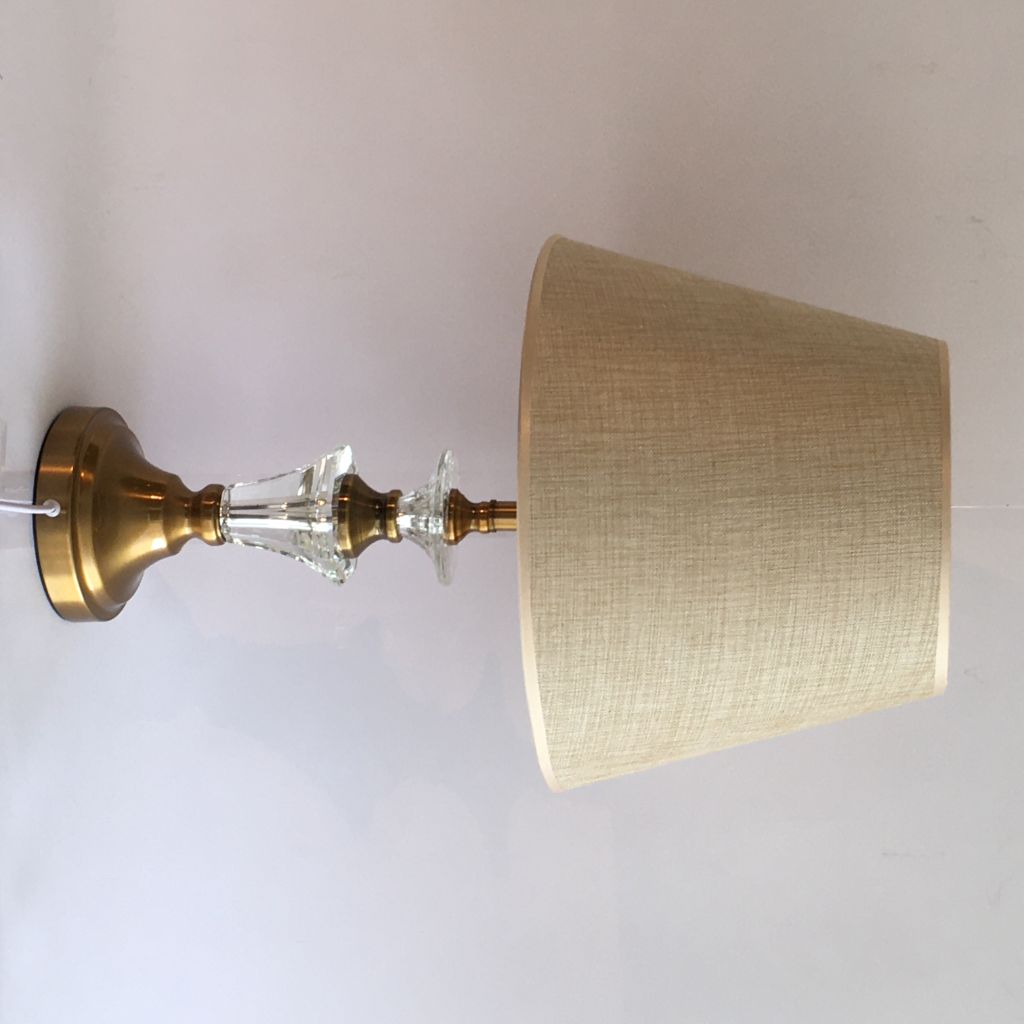 LÁMPARA DE CRISTAL COLOR BRONCE DOBLE INTERRUPTOR ALTO 56 CMS