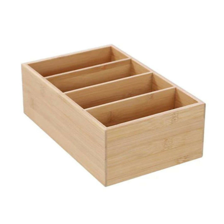 Caja Organizadora de Bambú Box Sweden con 4 Compartimientos