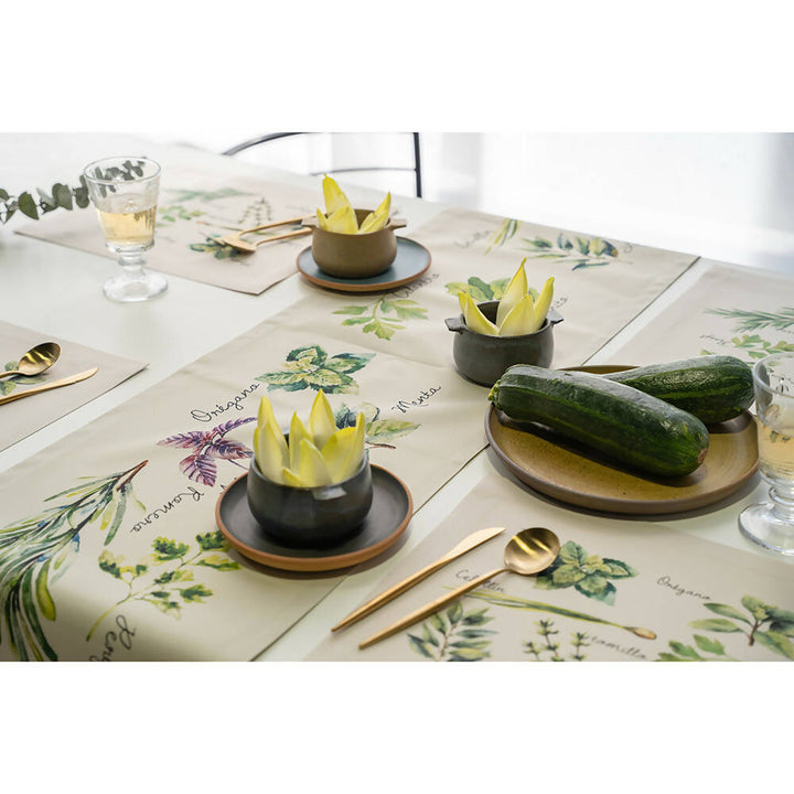 Camino de Mesa Impermeable, Hierbas