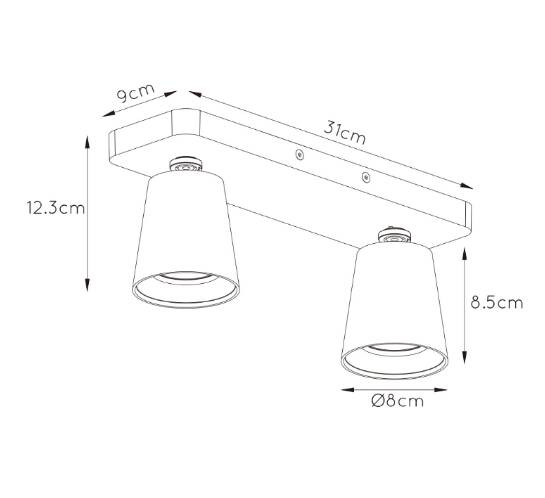 BARRA DIRECCIONAL TURNON NEGRO LED 2xGU10