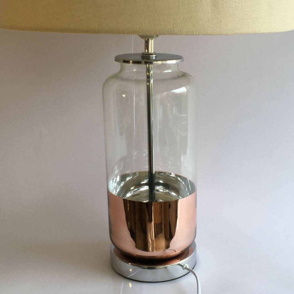 LÁMPARA DE CRISTAL UNA PARTE COLOR COBRE ALTO 55 CMS