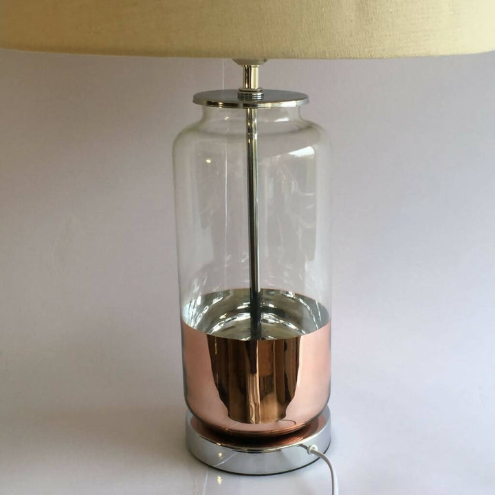 LÁMPARA DE CRISTAL UNA PARTE COLOR COBRE ALTO 55 CMS