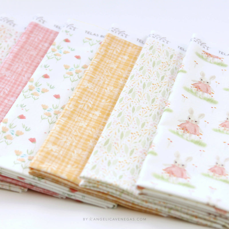 Set de Telas PASCUA para Niñitas, Telas 100% Algodón muy FEMENINAS, Pack Fat Quarters, Telas para bebé