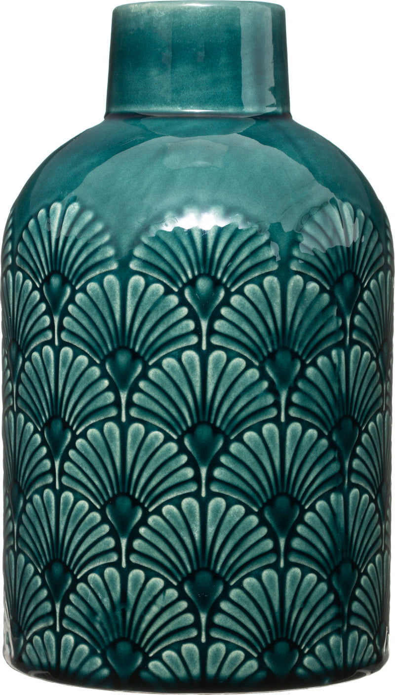 Botella Cerámica Glaze Verde 21,7 cm