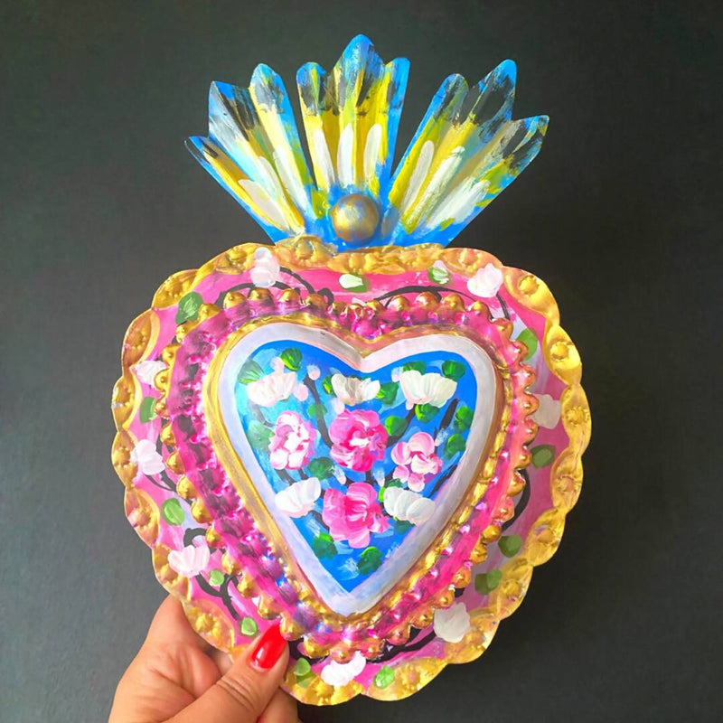 Corazón Mexicano 3D Rosa