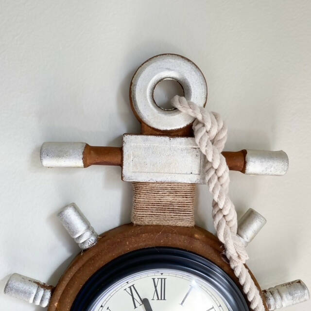 RELOJ ANCLA MADERA BEACH