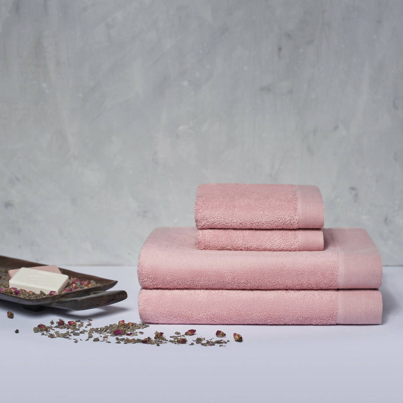 Set 2 toallas mano y 2 toallones baño Elegance, 100% algodón, 550 gr/m2