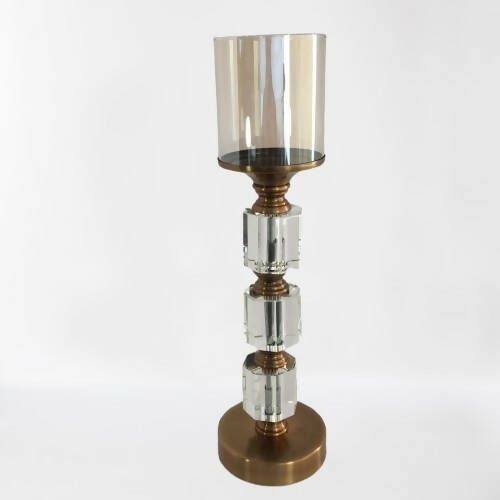 CANDELABRO DE CRISTAL HEXAGONAL