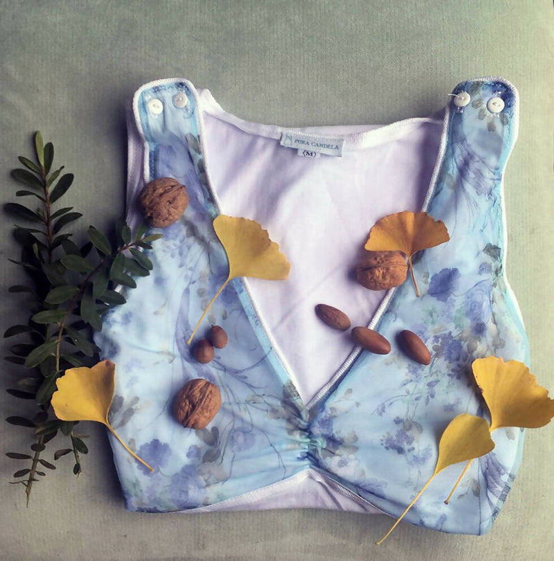 CAMISA DE DORMIR ANA (blanca con celeste flores)