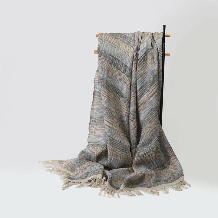 Manta tejida en Jacquard 100% lino