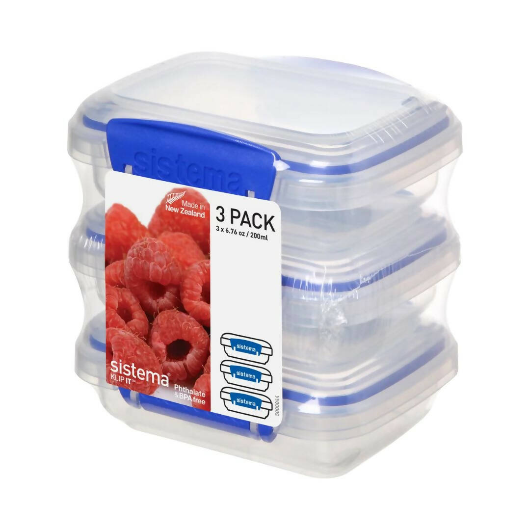 Set 3 Contenedores Klip It 200 ml Sistema