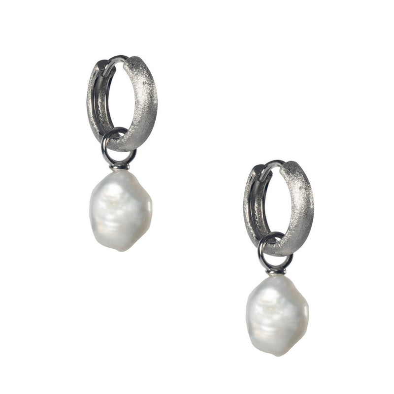 Argollas chubby perlas plata