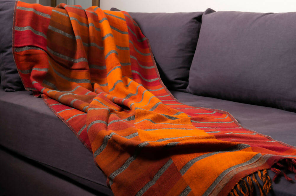 Manta 60% lana - 40% seda diseño Senegal