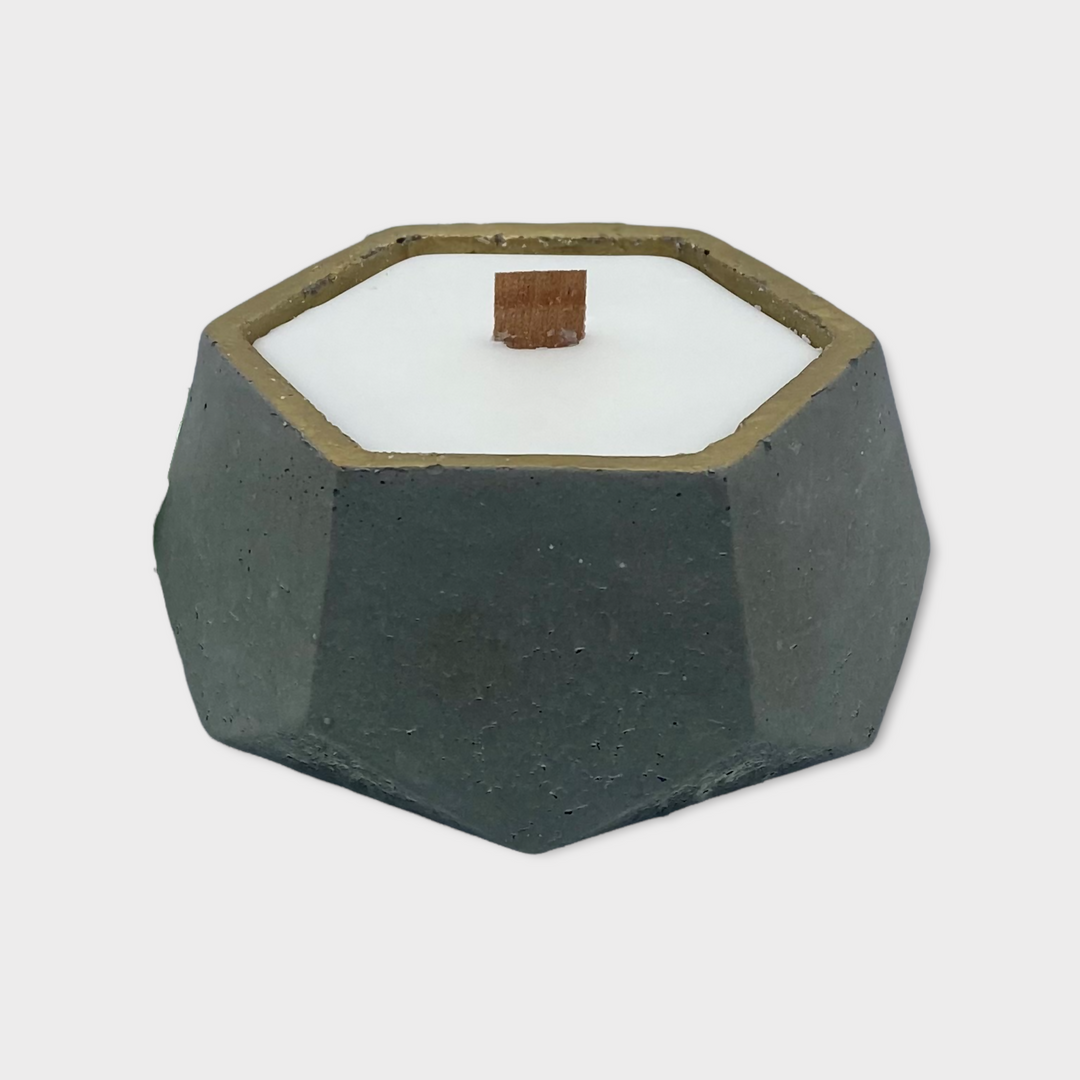 Posavela Geométrico BETOH ® Hormigón, Mecha Madera y Oro