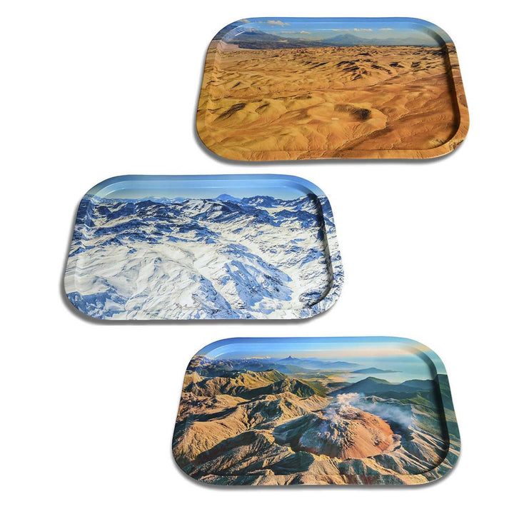 Set de 3 bandejas metálicas con fotografías de Chile diseño 1