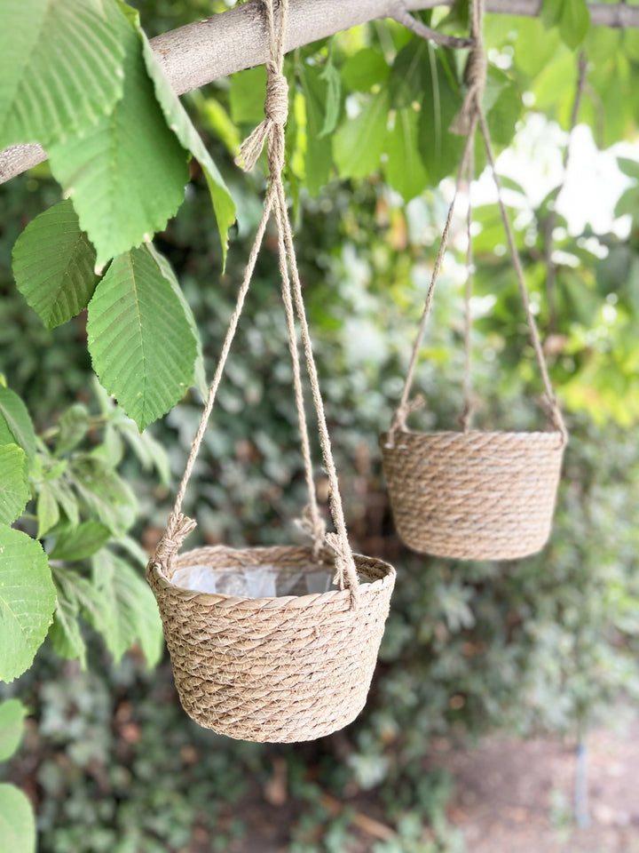 CANASTO FIBRA NATURAL COLGANTE