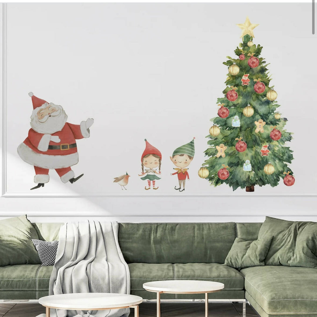 Sticker Pino, Duendes y Papá Noel (entrega 5 días hábiles)