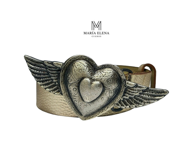Cinturón MAE Cueros Corazón con Alas