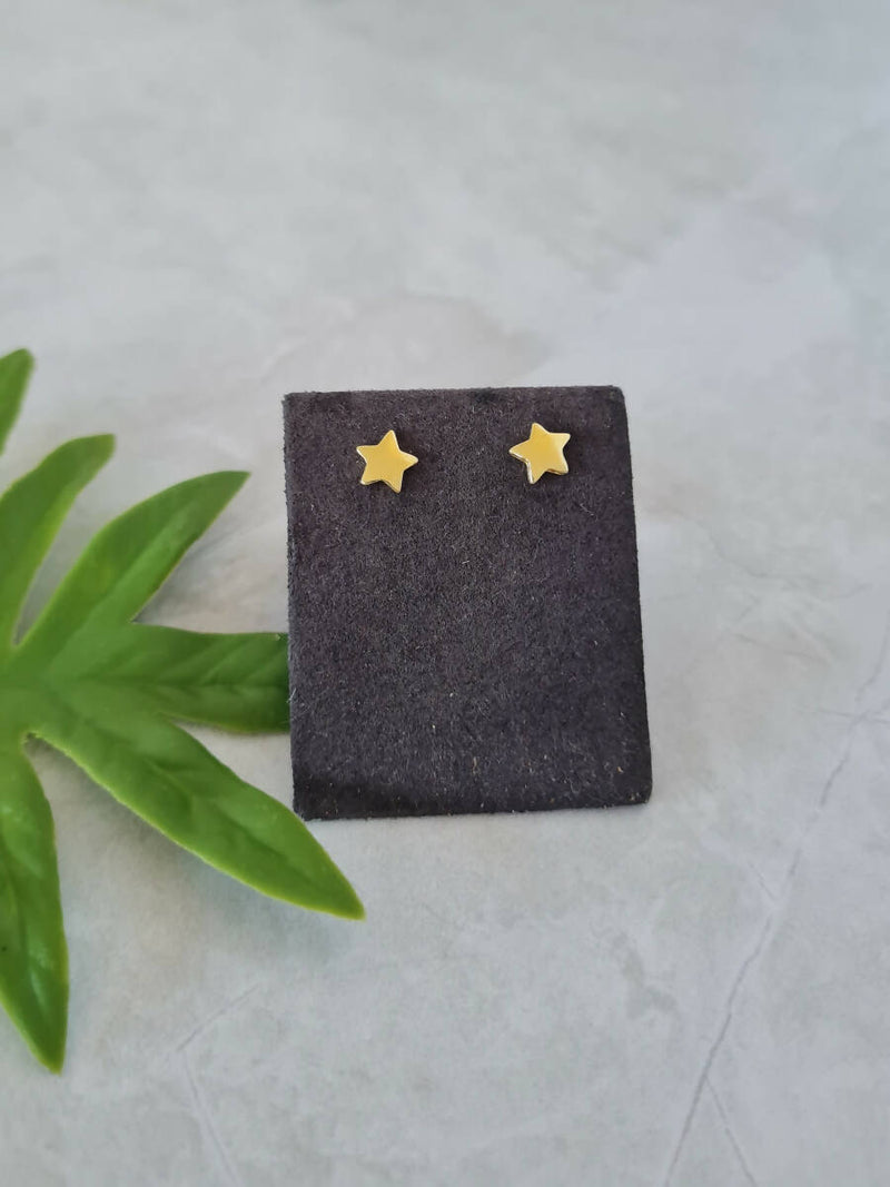 Aros mini estrella Baño de Oro