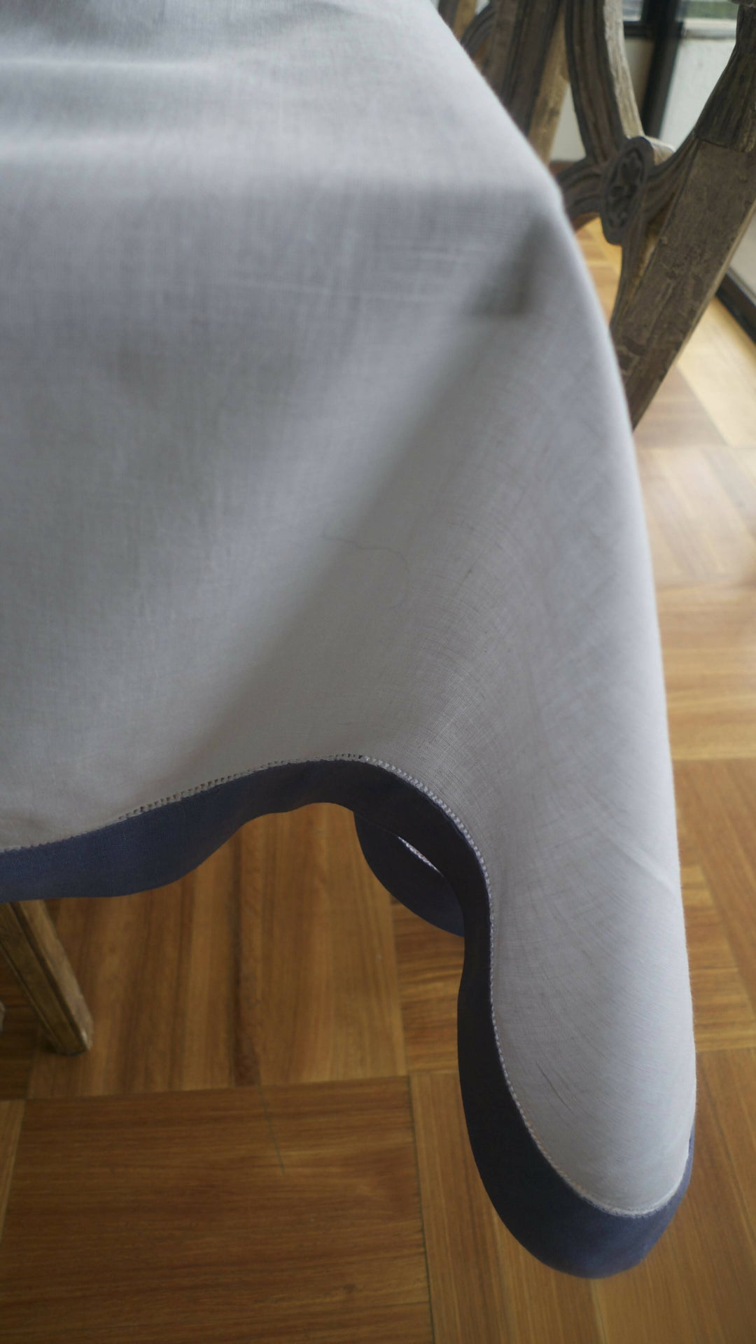 Mantel Cuadrado 225-225 cm Borde Azul