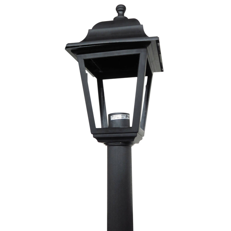 Farol Pedestal 1,22M Sintético 4 Caras Negro