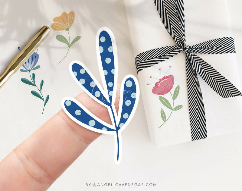 Stickers para Regalos Flores Folk