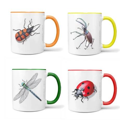 Set de 4 tazones Insectos de Chile n1