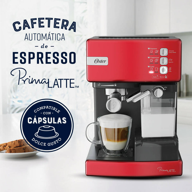 Cafetera automática de espresso roja PrimaLatte™ BVSTEM6603R-052 Oster®