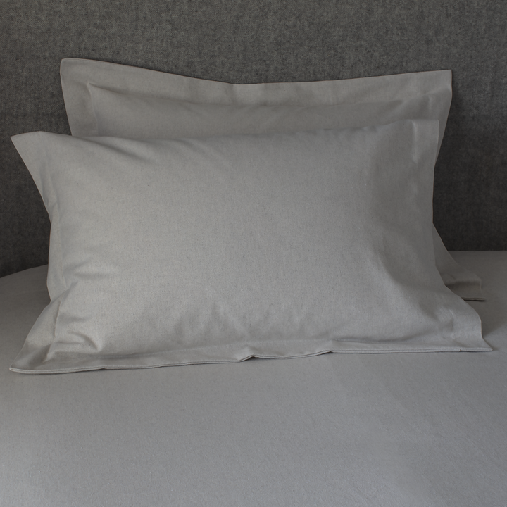 Funda de plumón tela gris perla melange, 90% algodón - 10% poliéster