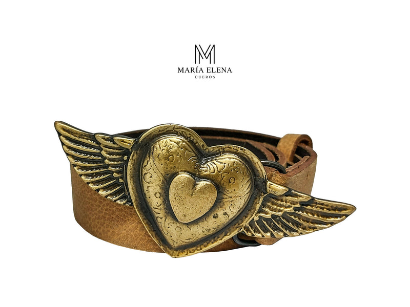 Cinturón MAE Cueros Corazón con Alas