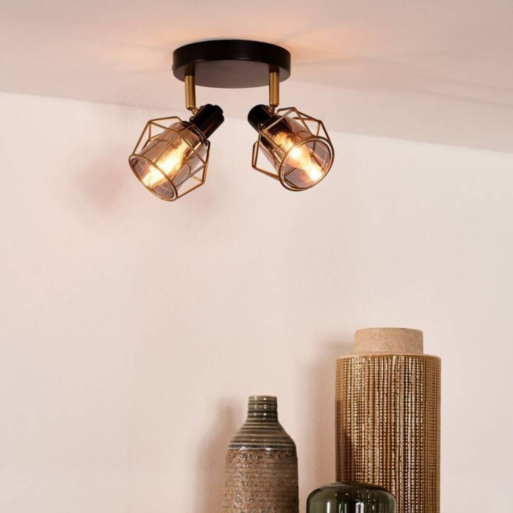 LAMPARA DE TECHO DIRECCIONAL NILA NEGRO 2xE14