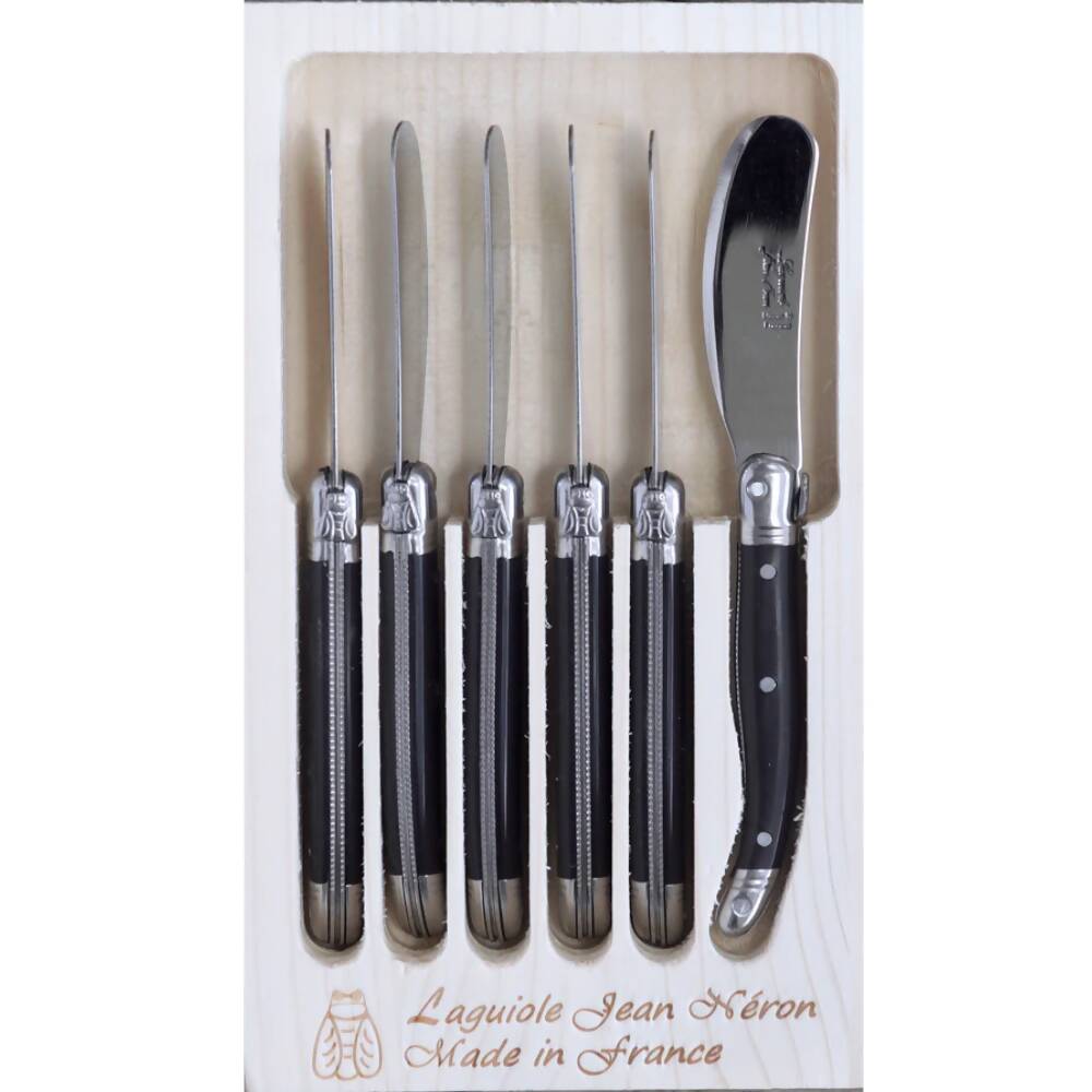 LAGUIOLE SET 6 CUCHILLOS DE MANTEQUILLA - NEGROS