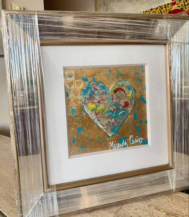 CUADRO CORAZÓN MARCO ESPEJO TURQUESA XXII