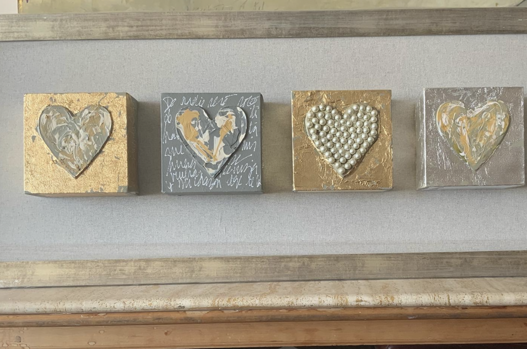 4 LUCKY HEARTS ENMARCADOS