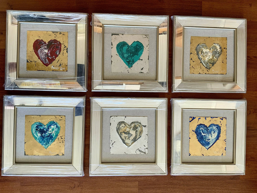 CUADRO CORAZÓN MARCO ESPEJO ROJO